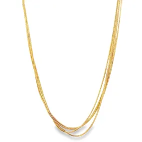 Smooth Quadruple Snake Box Necklace (H146/E255/I502)