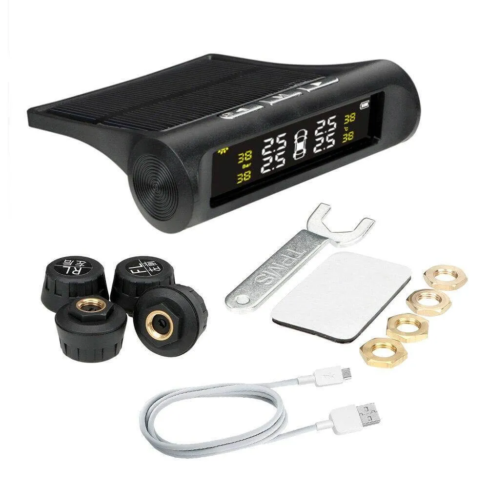 Solar Power Car Tire Pressure Sensor Monitoring System