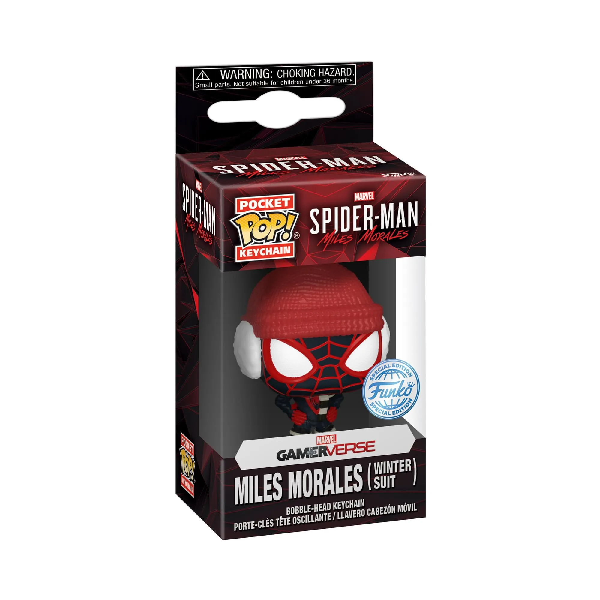 Spider Man Miles Morales Winter Suit Funko Pop Keychain