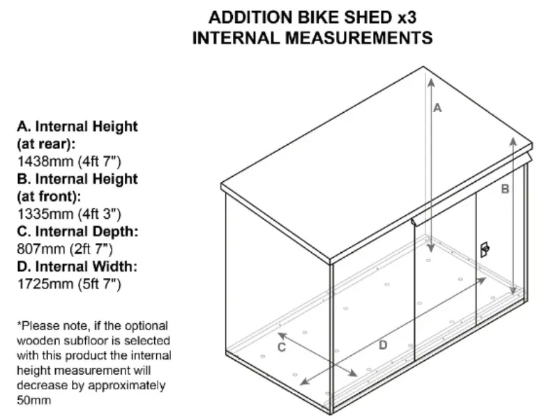 The Addition Metal Bike Shed- 3 Bikes