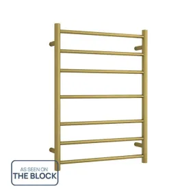 Thermogroup 7 Bar Heated Towel Rail Brushed Gold 600mm