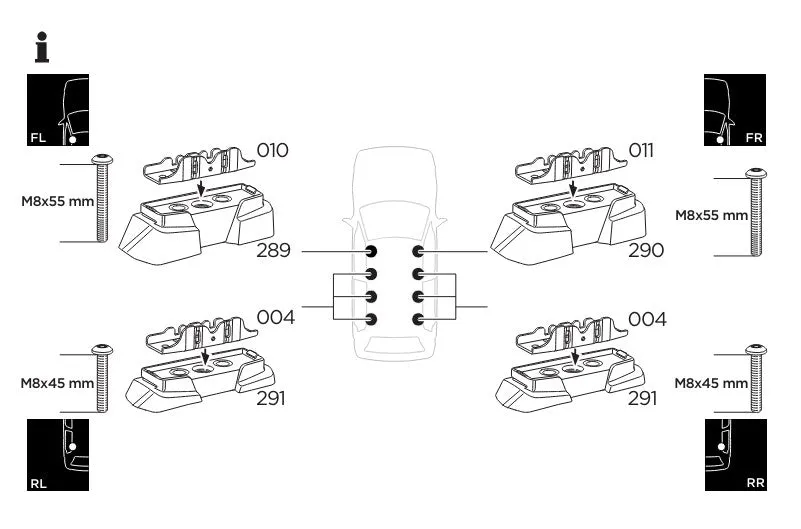 Thule Mounting Kit for Roof Fix Points - VW Caddy - 2004-2020