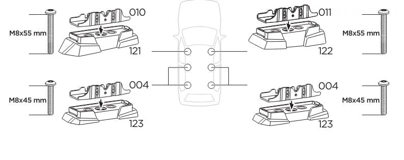 Thule Mounting Kit for Roof Fix Points - VW Caddy 5 - 2021-