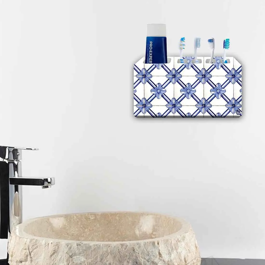 Toothbrush Holder Wall Mounted -Portuguese Checks