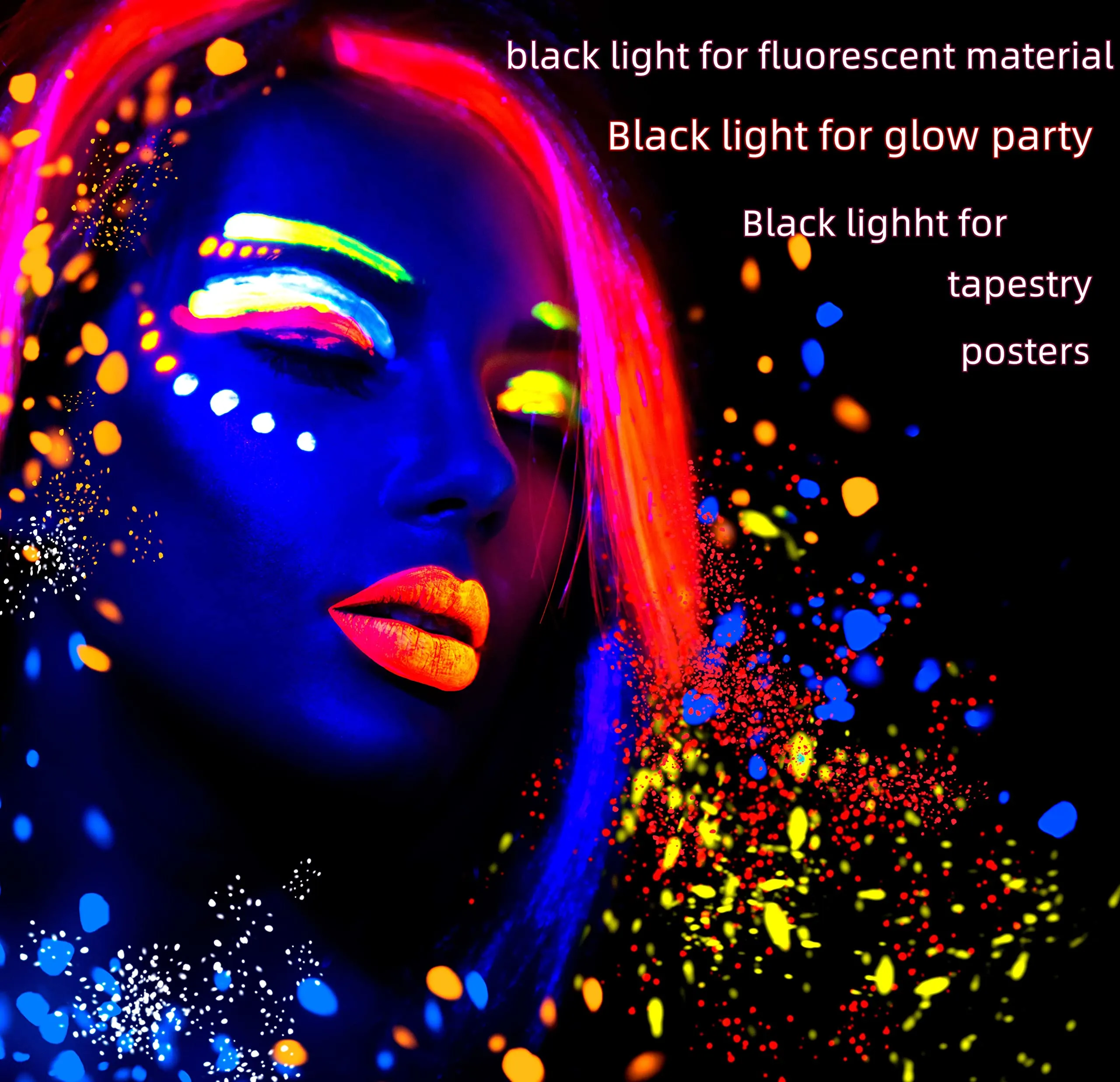 UV Black Light Bars 10W 1ft LED for Fluorescent Posters and Glow Parties 2 Pack