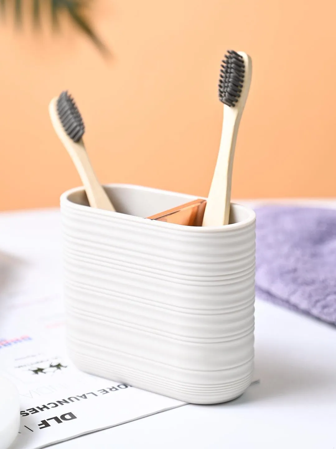 VON CASA Light Beige Toothbrush Holder