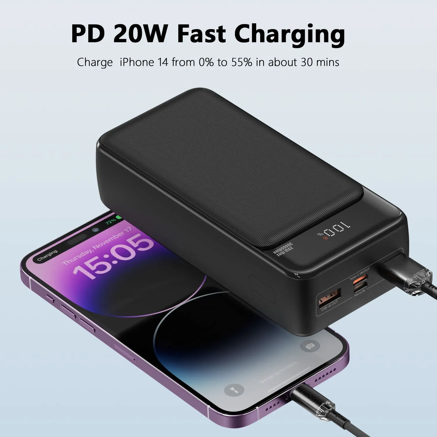 Vyvylabs Boya Digital Display Fast Charge  Power bank 20W 30000mAh