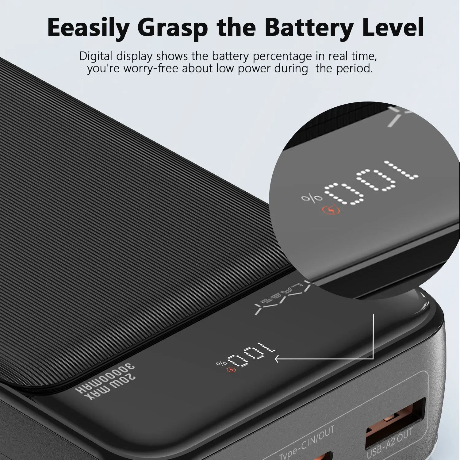 Vyvylabs Boya Digital Display Fast Charge  Power bank 20W 30000mAh