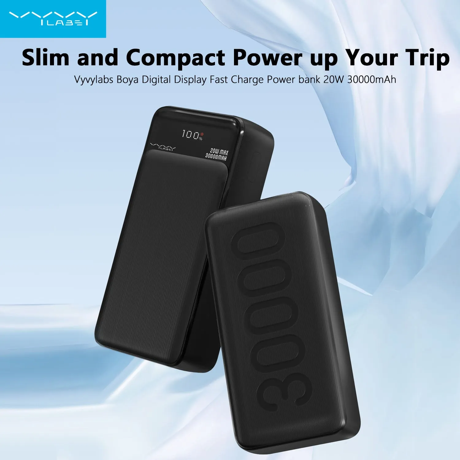 Vyvylabs Boya Digital Display Fast Charge  Power bank 20W 30000mAh