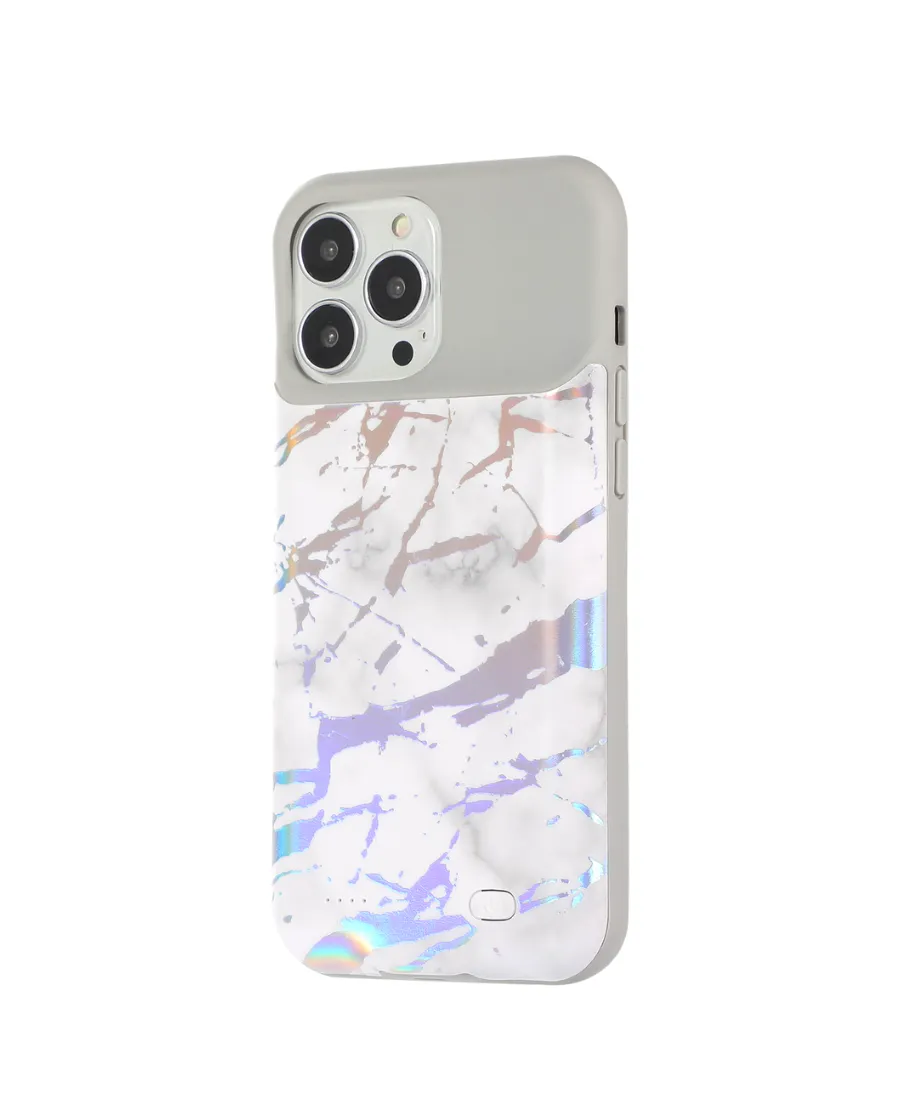 White Holo Marble Ultra Battery Case