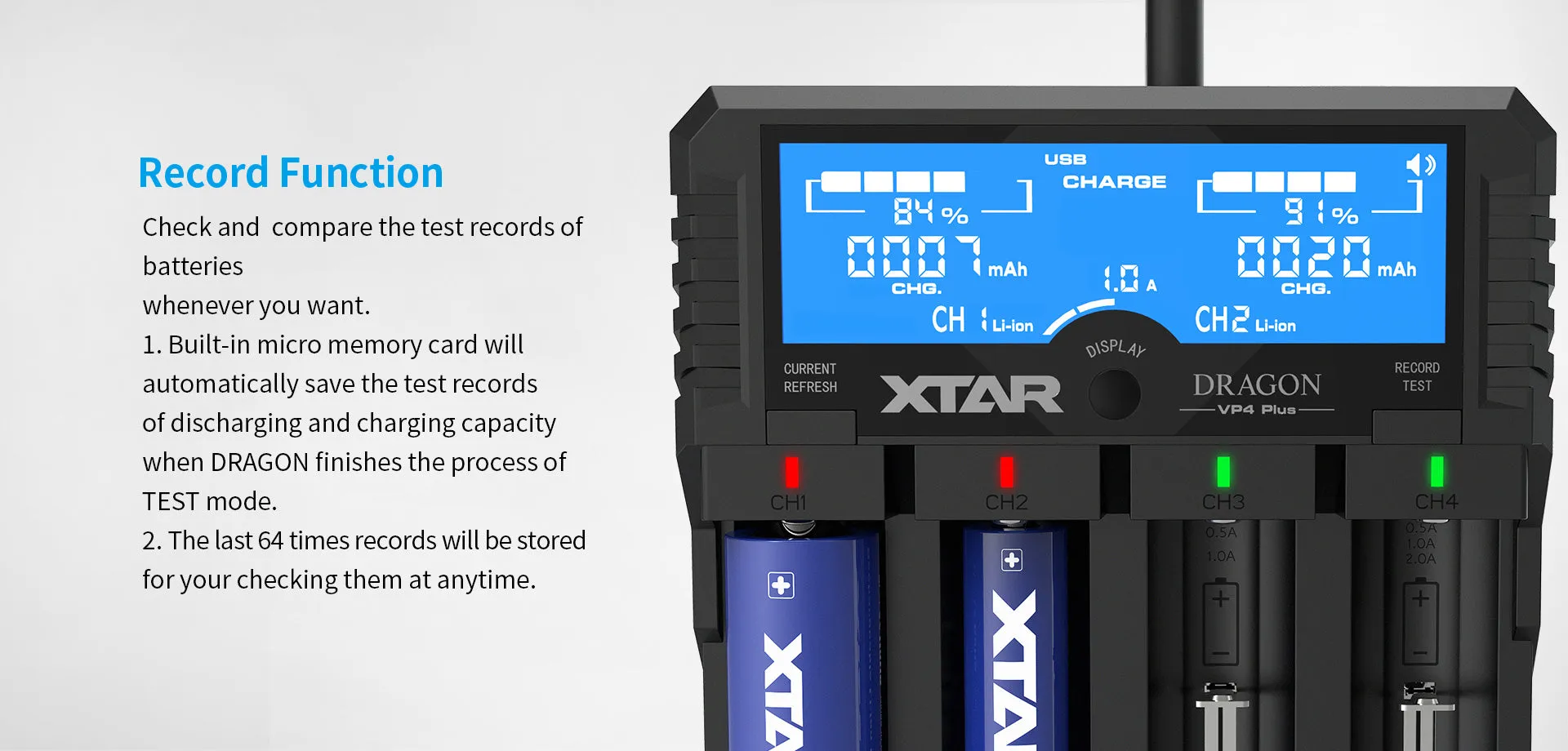 XTAR DRAGON VP4 Plus Battery Charger